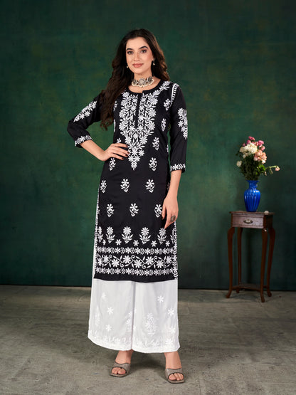 Traditional Chavli Chikankari Kurti & Palazzo