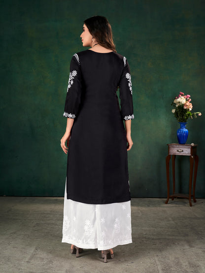 Traditional Chavli Chikankari Kurti & Palazzo